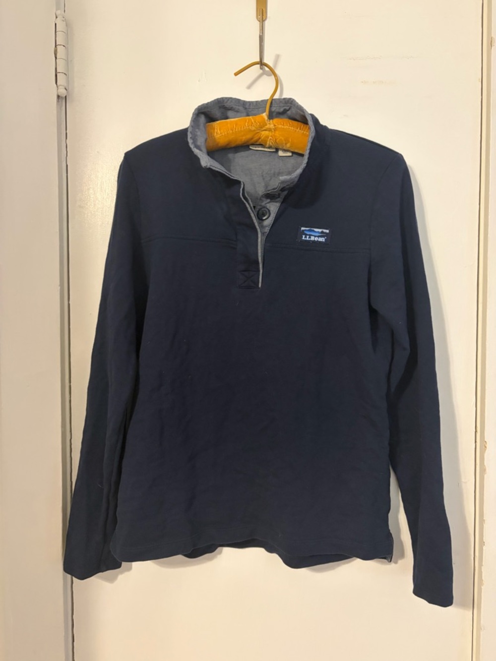 L.L. Bean Navy Zip-Up Quarter-Snap Sweater